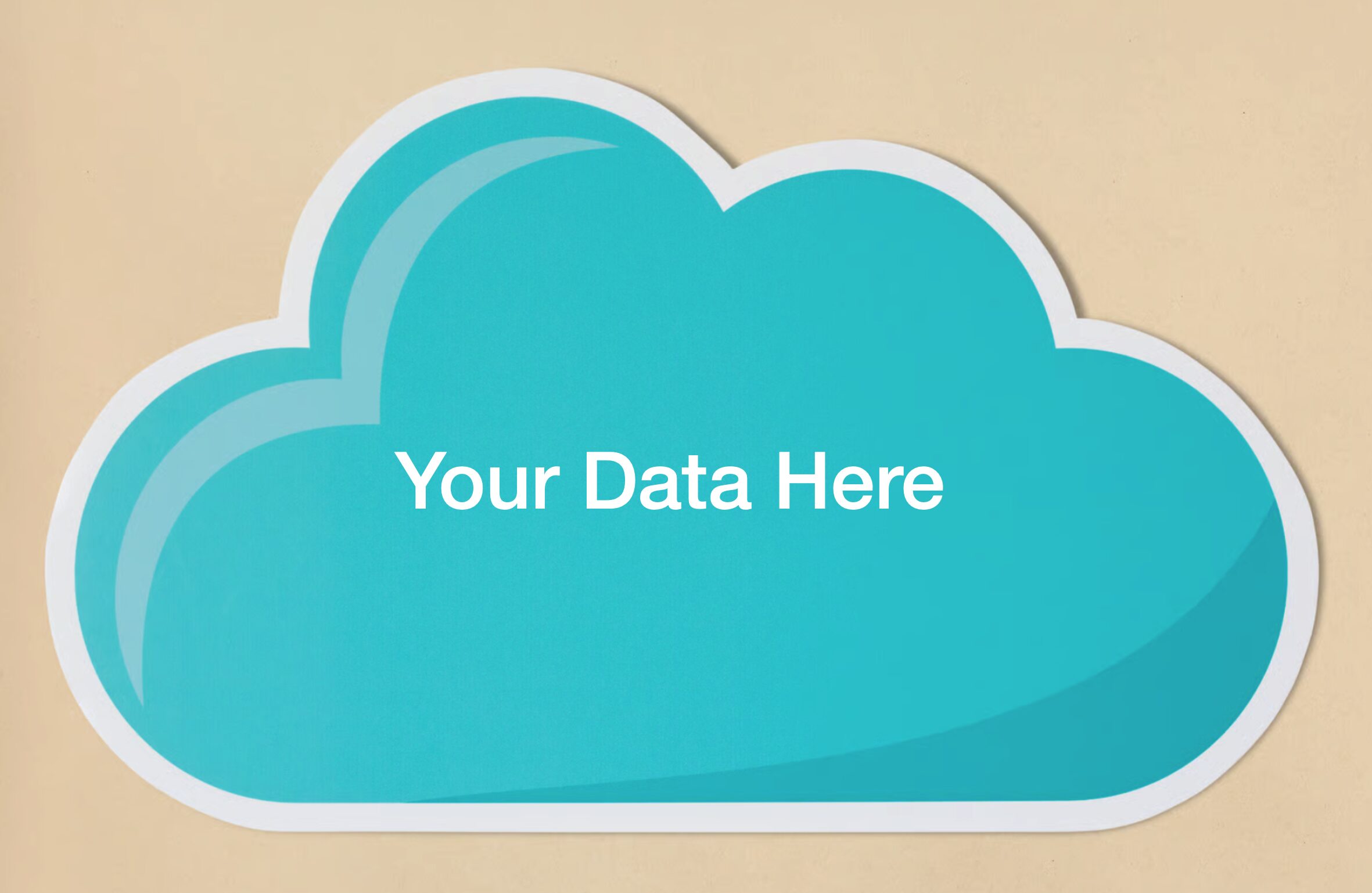 Blue Cloud with "Your Data Here" on it